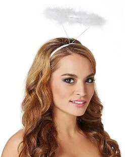 Spirit Halloween White Faux Marabou Halo