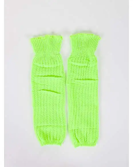 Spirit Halloween Neon Green Leg Warmers - Image 2
