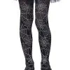Spirit Halloween Metallic Silver Spider Web Tights
