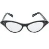 Spirit Halloween '50s Black Rhinestone Cat Eye Glasses