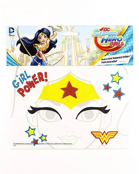 Spirit Halloween Wonder Woman Face Tattoo - DC Super Hero Girls