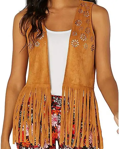 Spirit Halloween Fringed Hippie Vest - Image 3