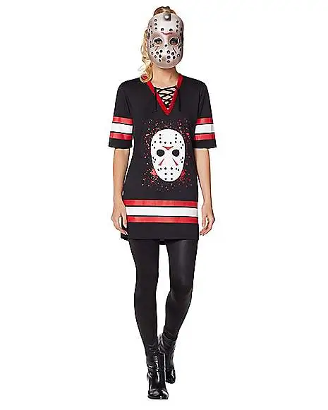 Spirit Halloween Adult Jason Voorhees Hockey Dress – Friday The 13th - Image 4