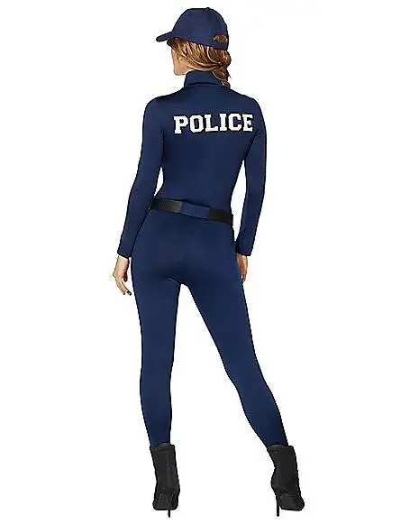 Spirit Halloween Adult Police Officer Catsuit Costume - Image 2
