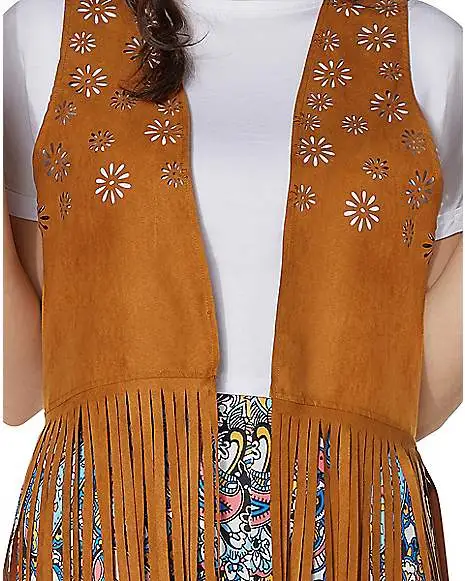 Spirit Halloween Fringed Hippie Vest - Image 5