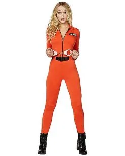Spirit Halloween Adult Prisoner Catsuit Costume