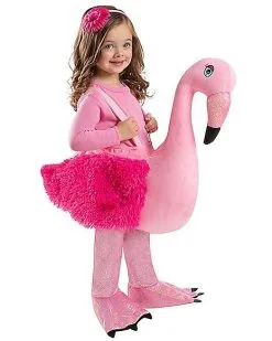 Spirit Halloween Toddler Faux Fur Flamingo Ride-Along Costume