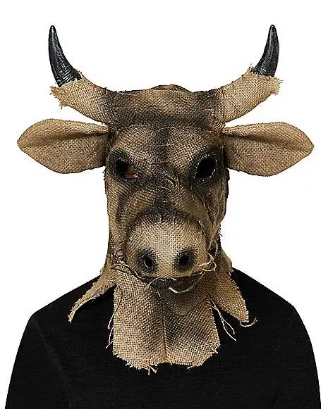 Spirit Halloween Moving Mouth Bull Scarecrow Full Mask