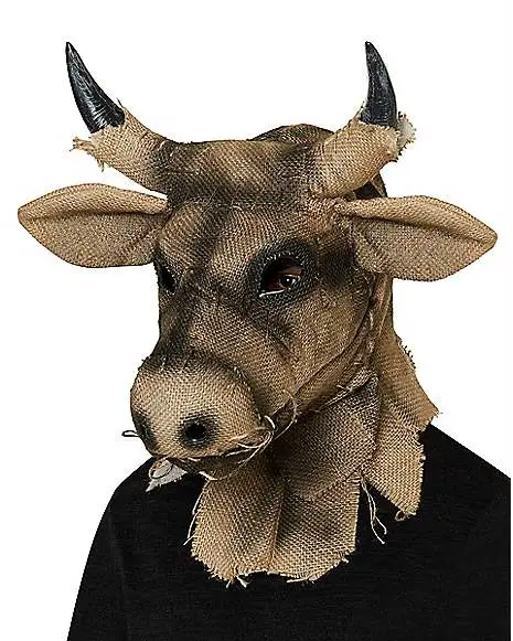 Spirit Halloween Moving Mouth Bull Scarecrow Full Mask - Image 2
