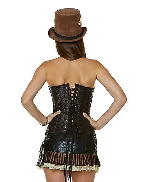 Spirit Halloween Applique Steampunk Corset - Image 2