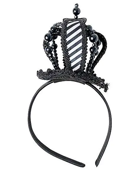 Spirit Halloween Black And White Mini Queen Crown Headband - Image 2