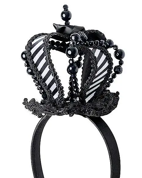 Spirit Halloween Black And White Mini Queen Crown Headband - Image 3