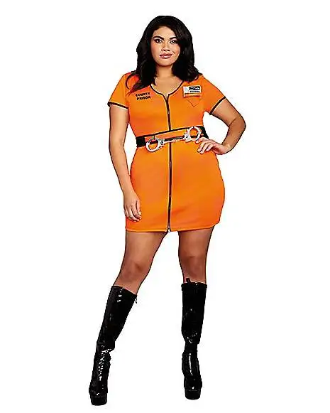 Spirit Halloween Adult Locked Up Prisoner Plus Size Costume