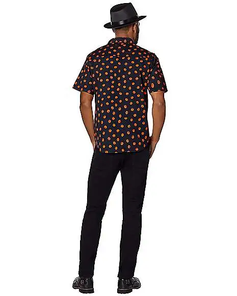 Spirit Halloween Pumpkin Print Button Down Shirt - Image 2