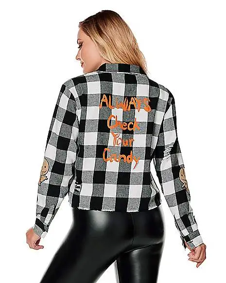 Spirit Halloween Adult Flannel Shirt - Trick 'r Treat - Image 3