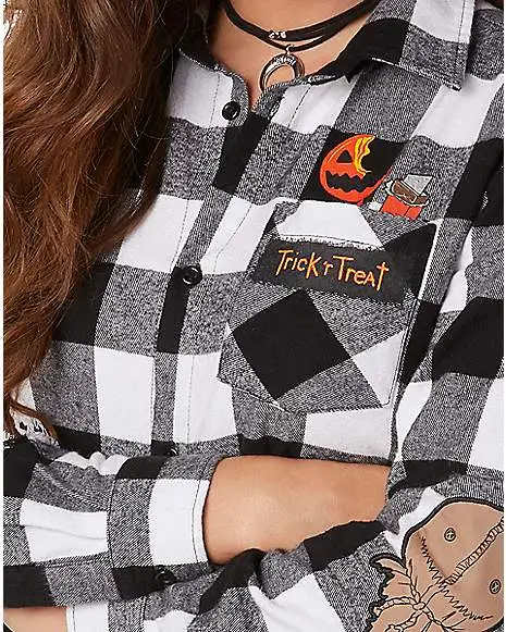 Spirit Halloween Adult Flannel Shirt - Trick 'r Treat - Image 4