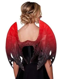 Spirit Halloween Red And Black Glitter Devil Wings