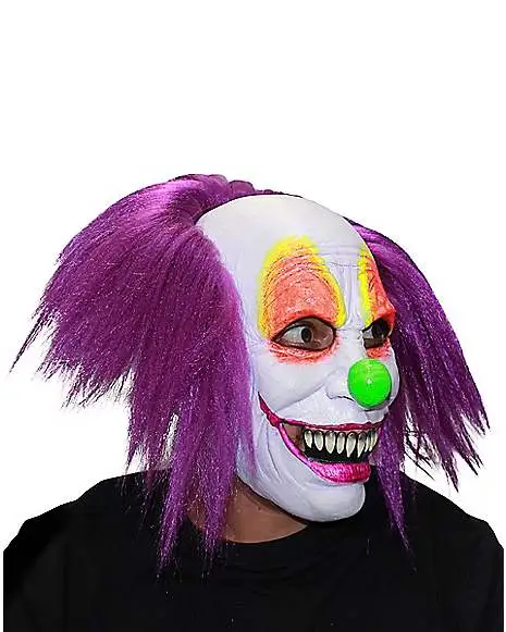 Spirit Halloween Purple Hair Clown Full Mask - Image 2