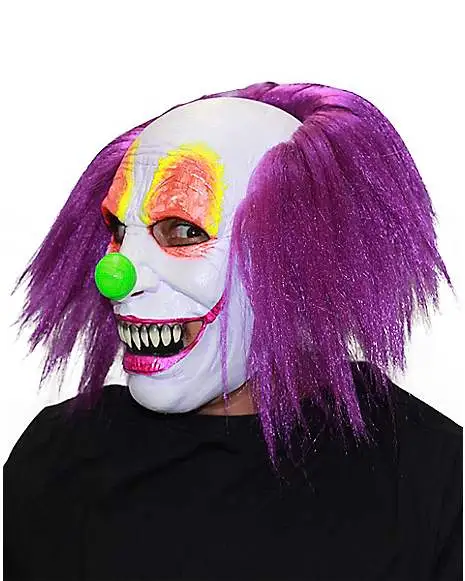 Spirit Halloween Purple Hair Clown Full Mask - Image 4