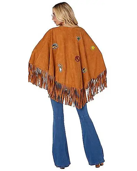 Spirit Halloween Adult Free Spirit Poncho Hippie Costume - Image 2