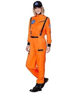 Spirit Halloween Adult Orange NASA Jumpsuit Costume