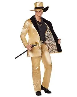 Spirit Halloween Adult Gold Pimp Costume