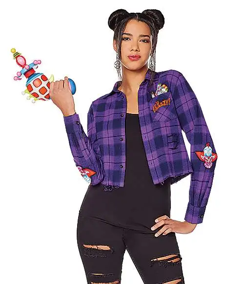 Spirit Halloween Adult Killer Klowns From Outer Space Flannel Shirt