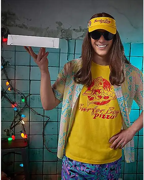 Spirit Halloween Adult Surfer Boy Pizza T Shirt - Stranger Things - Image 2