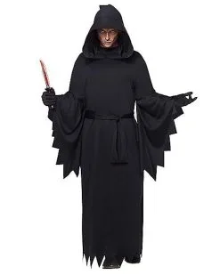Spirit Halloween Adult Hooded Black Robe Costume