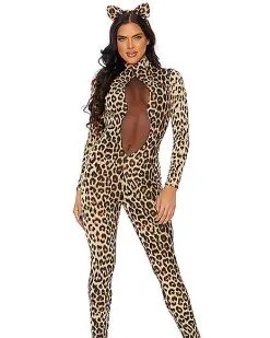 Spirit Halloween Sexy Cat Jumpsuit And Headband